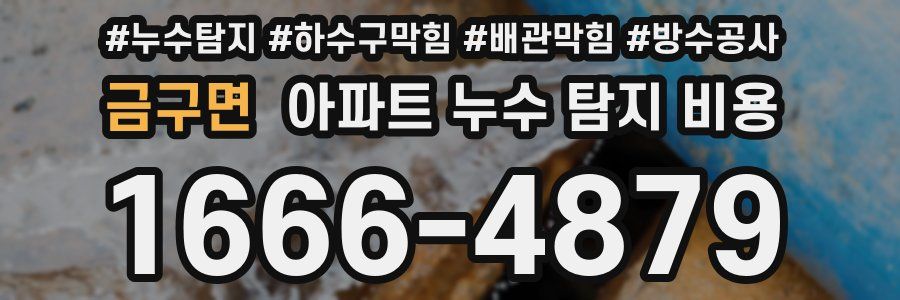 금구면 아파트 누수 탐지 비용