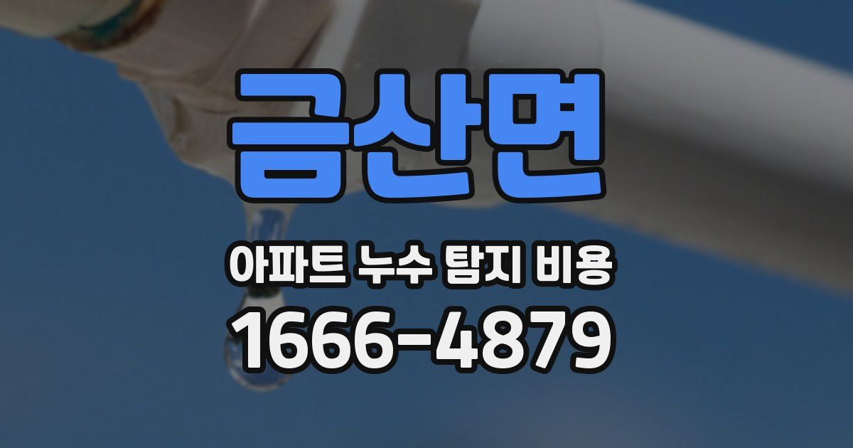 금산면 아파트 누수 탐지 비용