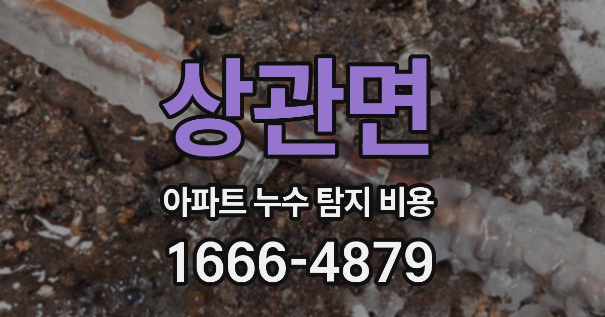 상관면 아파트 누수 탐지 비용