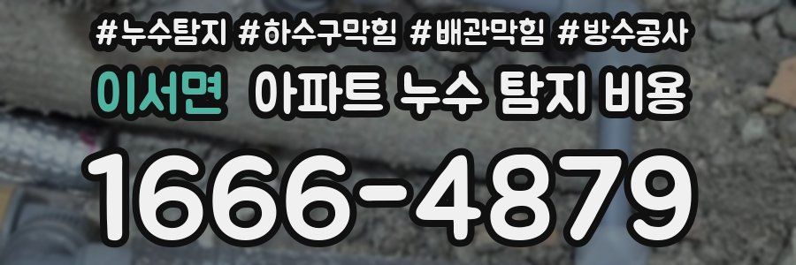 이서면 아파트 누수 탐지 비용