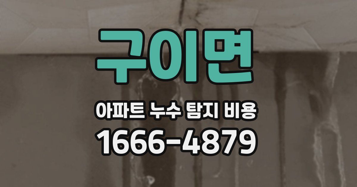 구이면 아파트 누수 탐지 비용