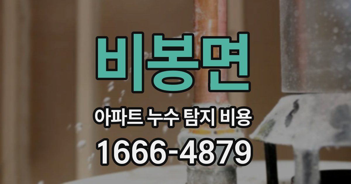 비봉면 아파트 누수 탐지 비용