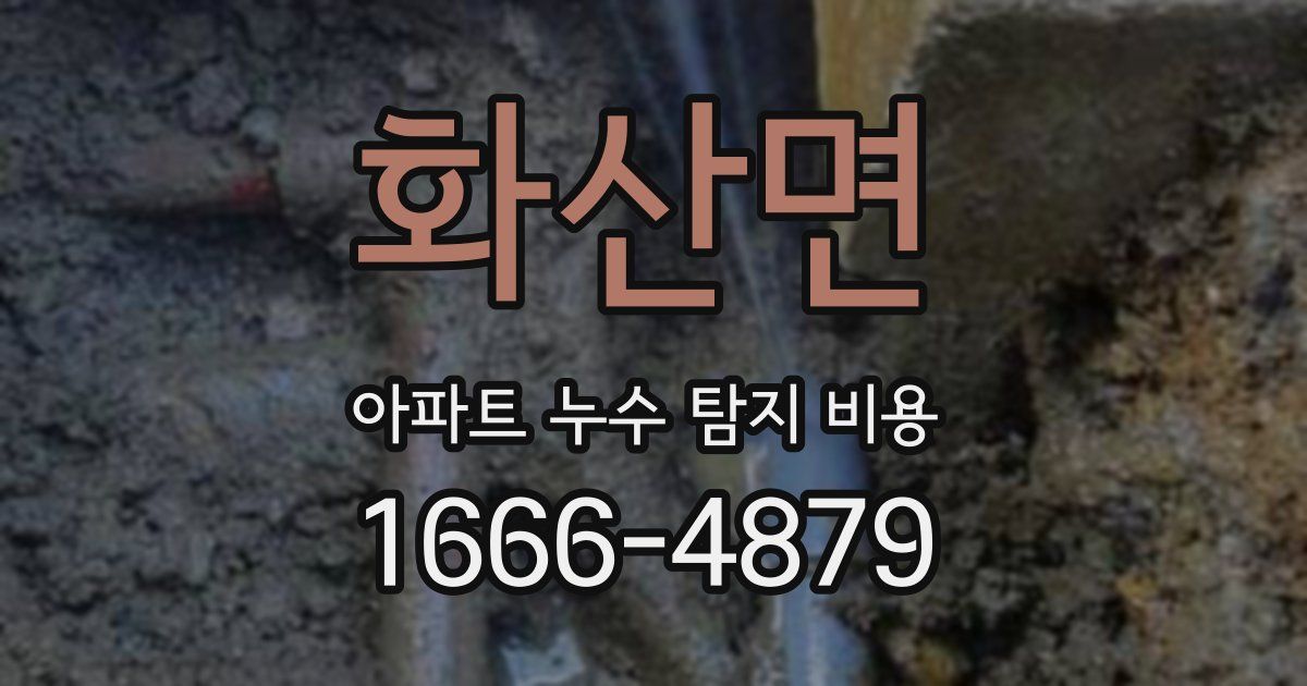 화산면 아파트 누수 탐지 비용