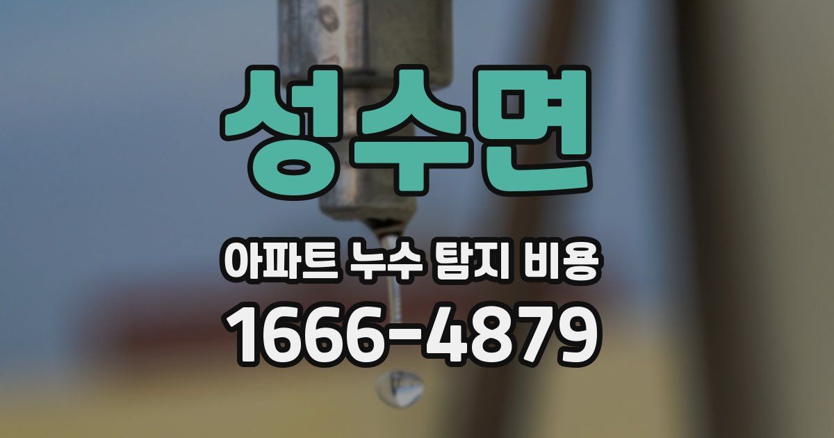 성수면 아파트 누수 탐지 비용