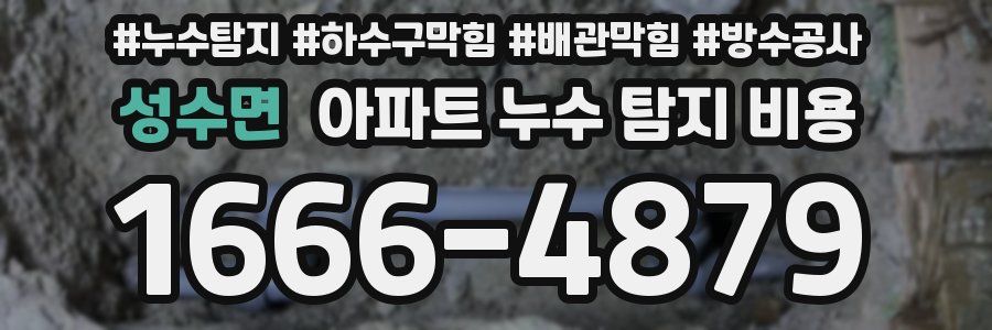 성수면 아파트 누수 탐지 비용