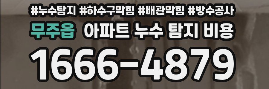 무주읍 아파트 누수 탐지 비용