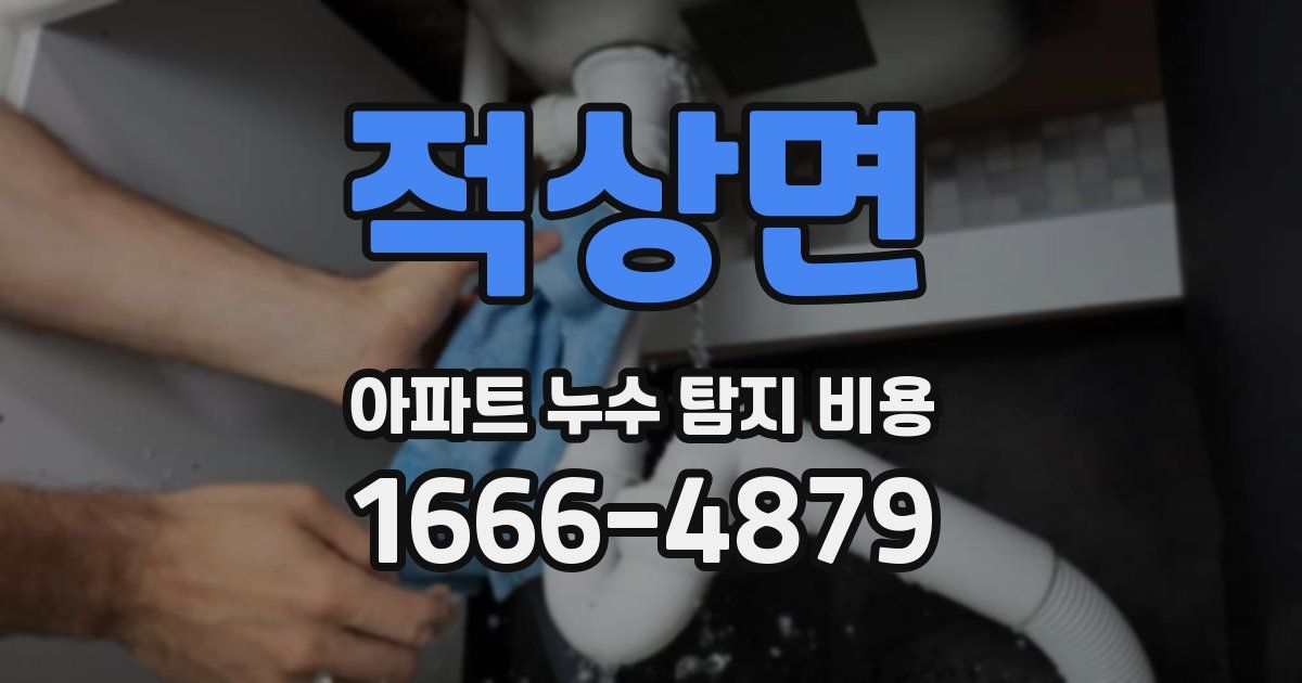 적상면 아파트 누수 탐지 비용