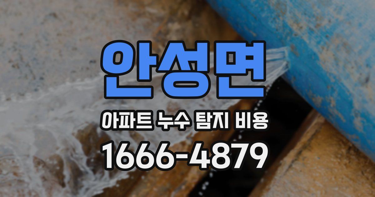 안성면 아파트 누수 탐지 비용