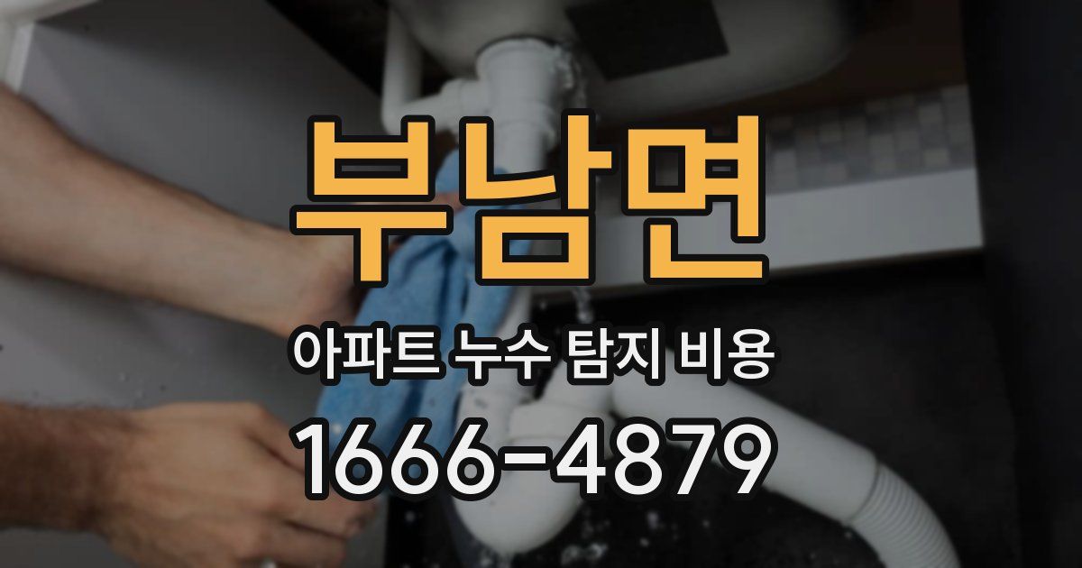 부남면 아파트 누수 탐지 비용