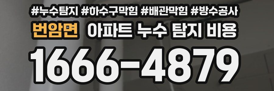 번암면 아파트 누수 탐지 비용