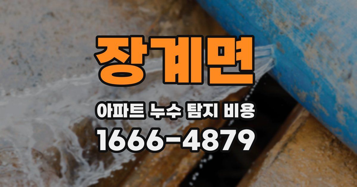 장계면 아파트 누수 탐지 비용