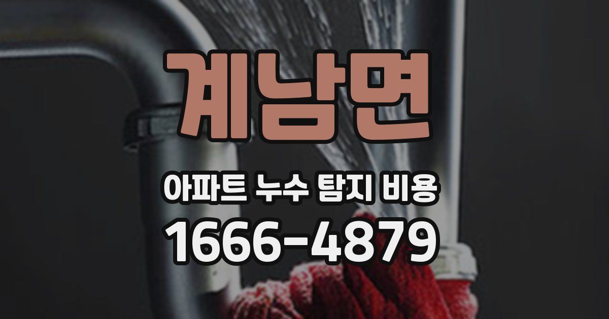 계남면 아파트 누수 탐지 비용