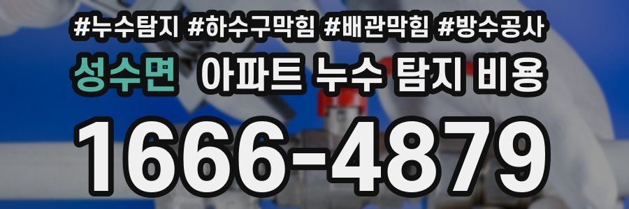 성수면 아파트 누수 탐지 비용