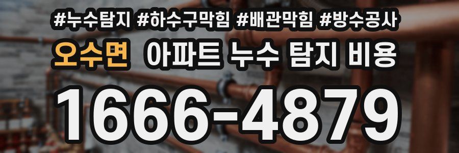 오수면 아파트 누수 탐지 비용