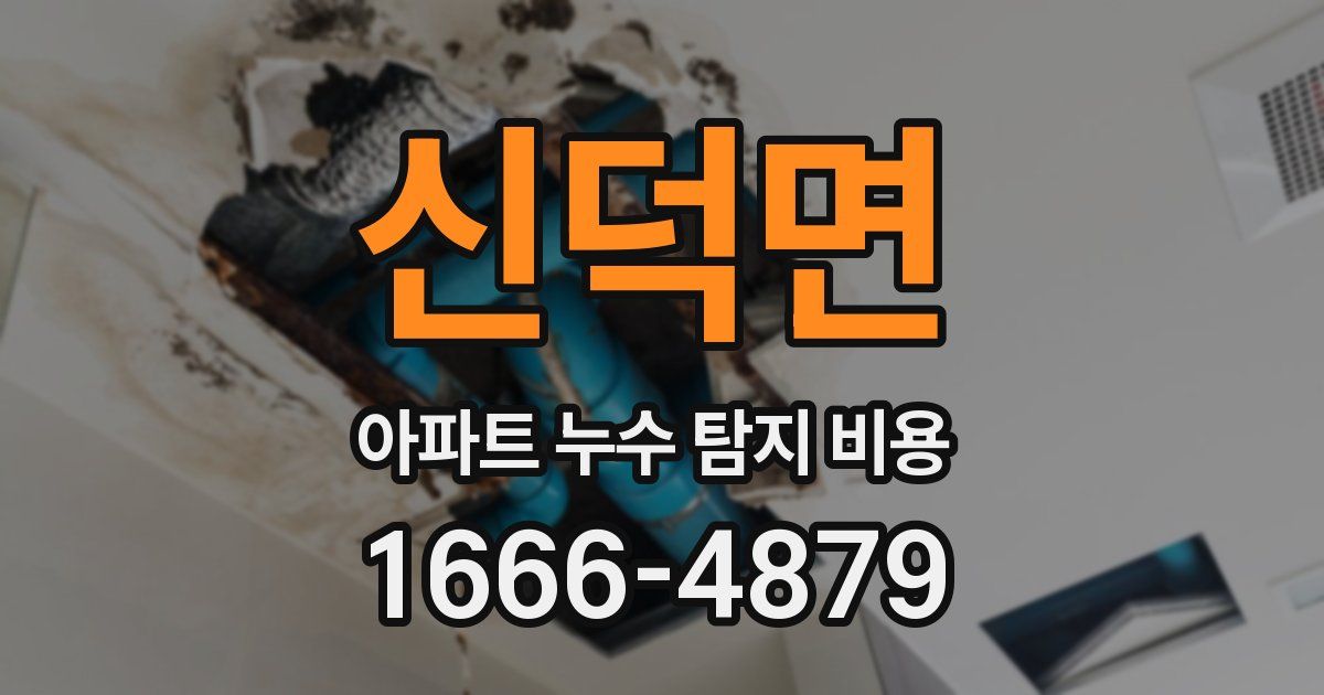 신덕면 아파트 누수 탐지 비용