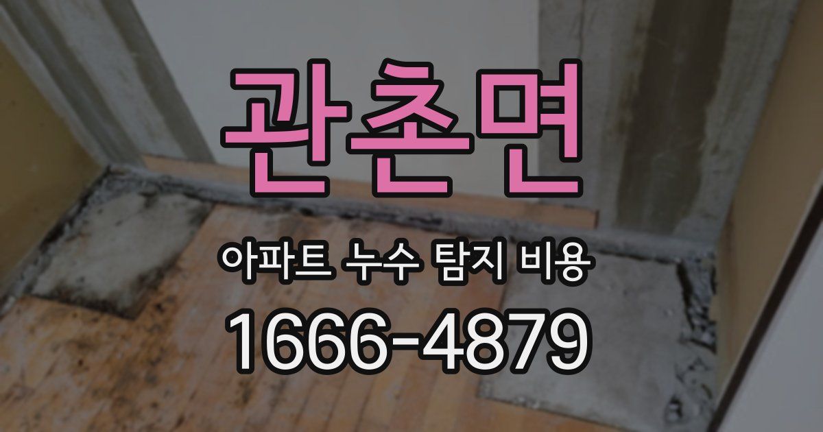 관촌면 아파트 누수 탐지 비용