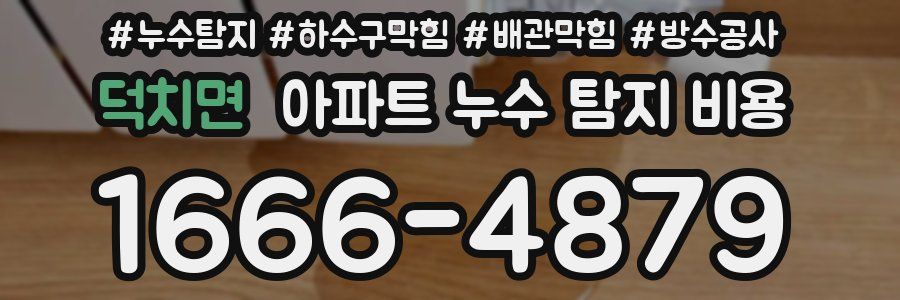 덕치면 아파트 누수 탐지 비용