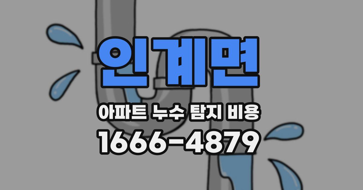 인계면 아파트 누수 탐지 비용