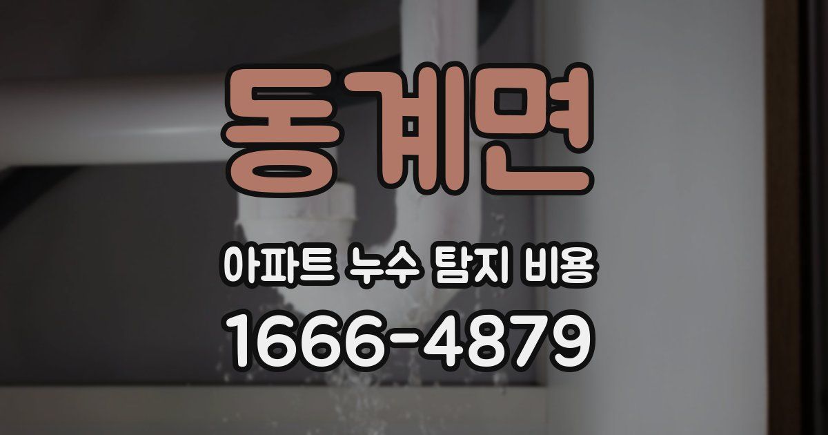동계면 아파트 누수 탐지 비용