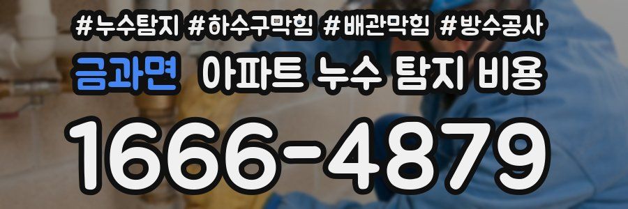 금과면 아파트 누수 탐지 비용