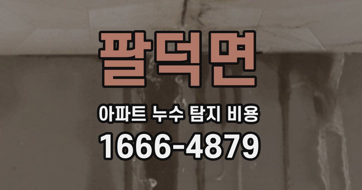 팔덕면 아파트 누수 탐지 비용