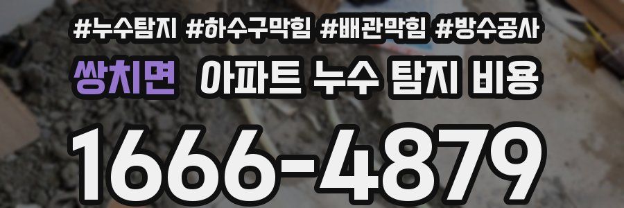 쌍치면 아파트 누수 탐지 비용