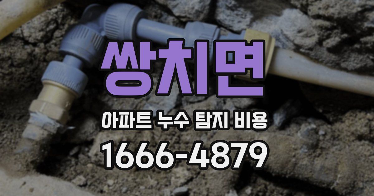 쌍치면 아파트 누수 탐지 비용