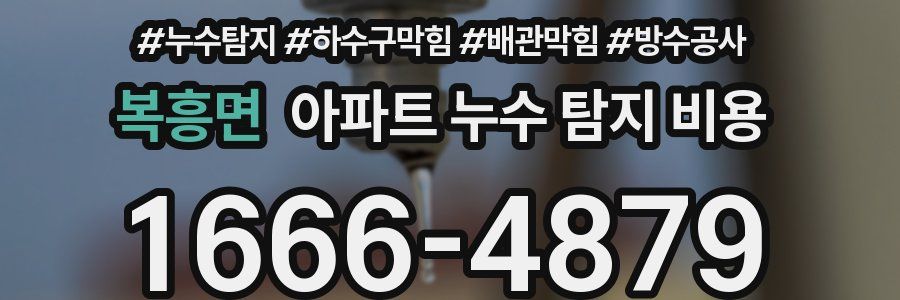 복흥면 아파트 누수 탐지 비용