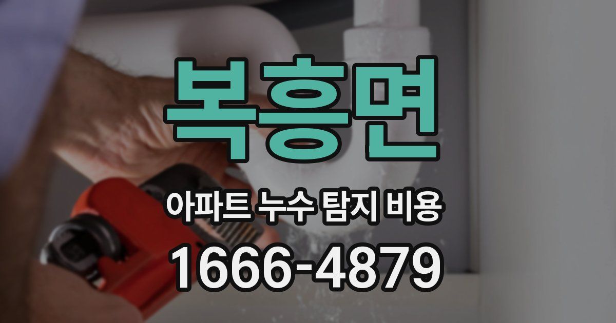 복흥면 아파트 누수 탐지 비용