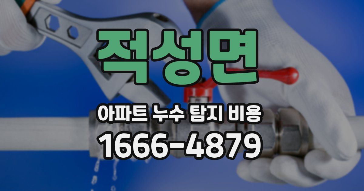 적성면 아파트 누수 탐지 비용
