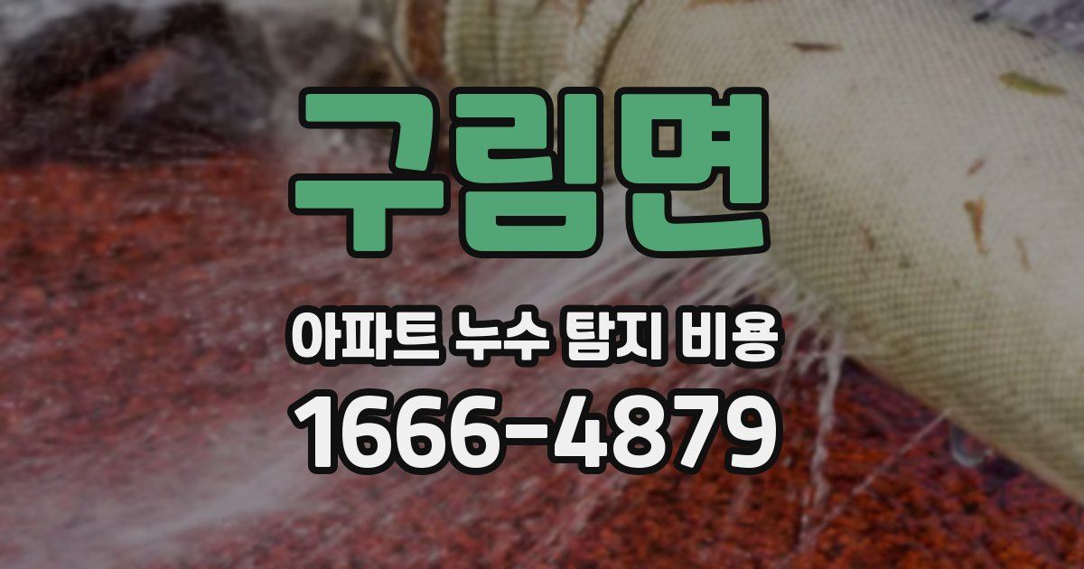 구림면 아파트 누수 탐지 비용