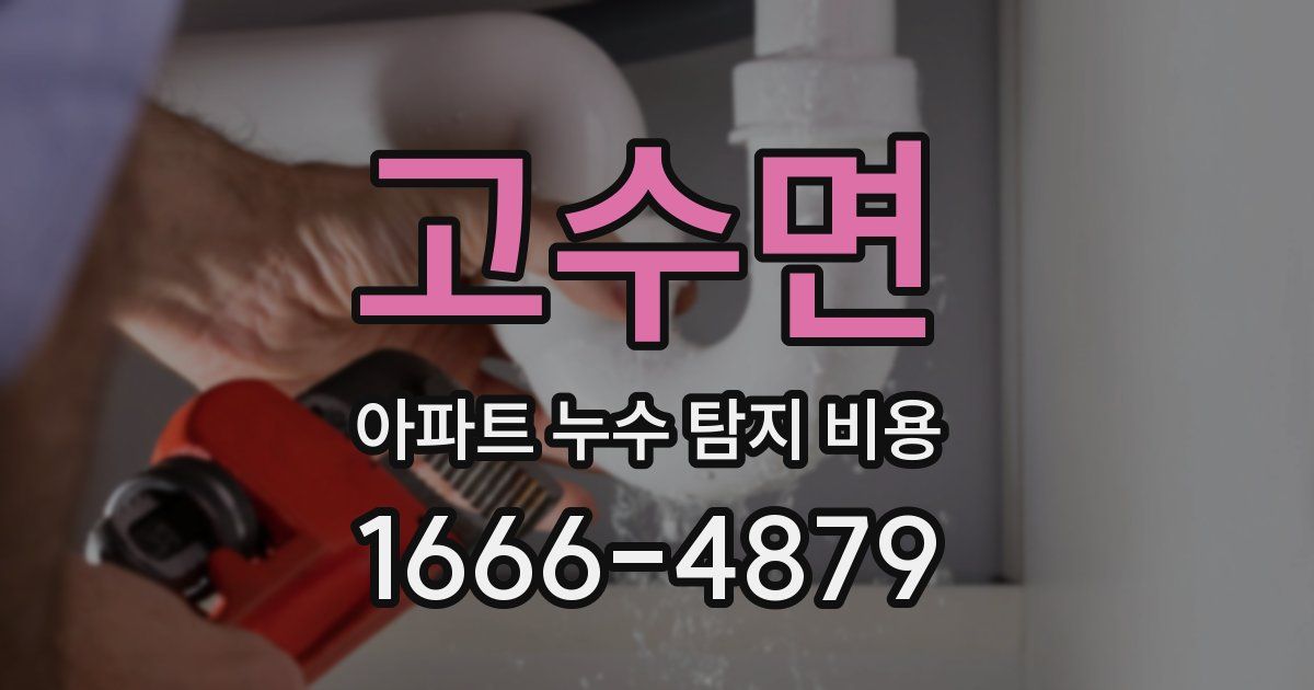 고수면 아파트 누수 탐지 비용