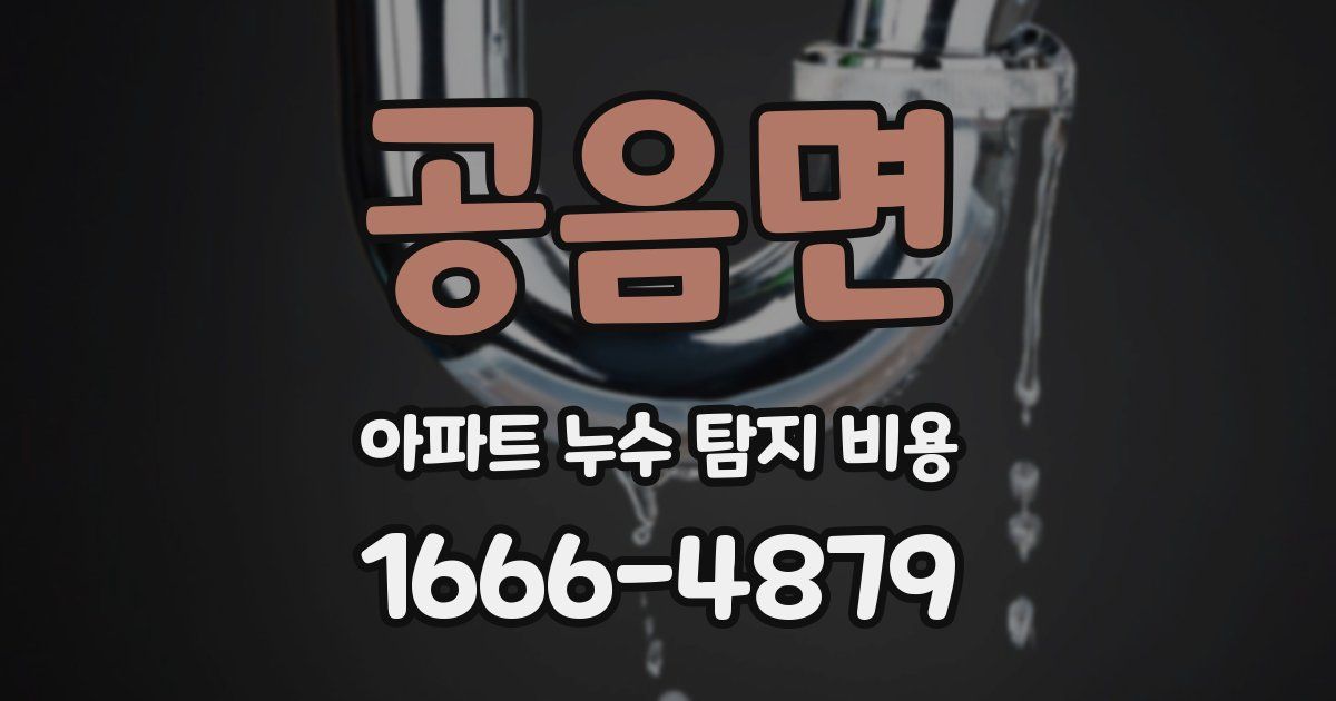 공음면 아파트 누수 탐지 비용