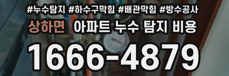 상하면 아파트 누수 탐지 비용