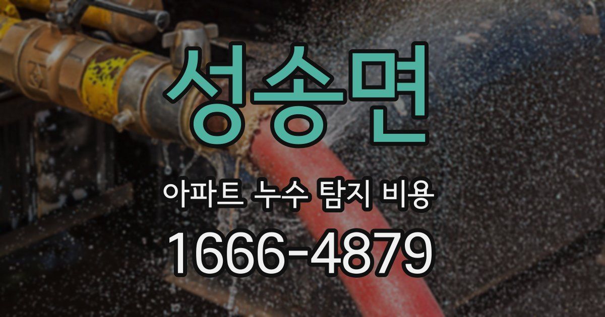 성송면 아파트 누수 탐지 비용