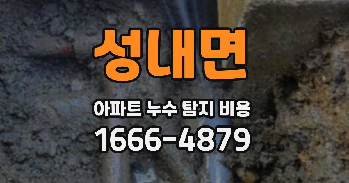 성내면 아파트 누수 탐지 비용