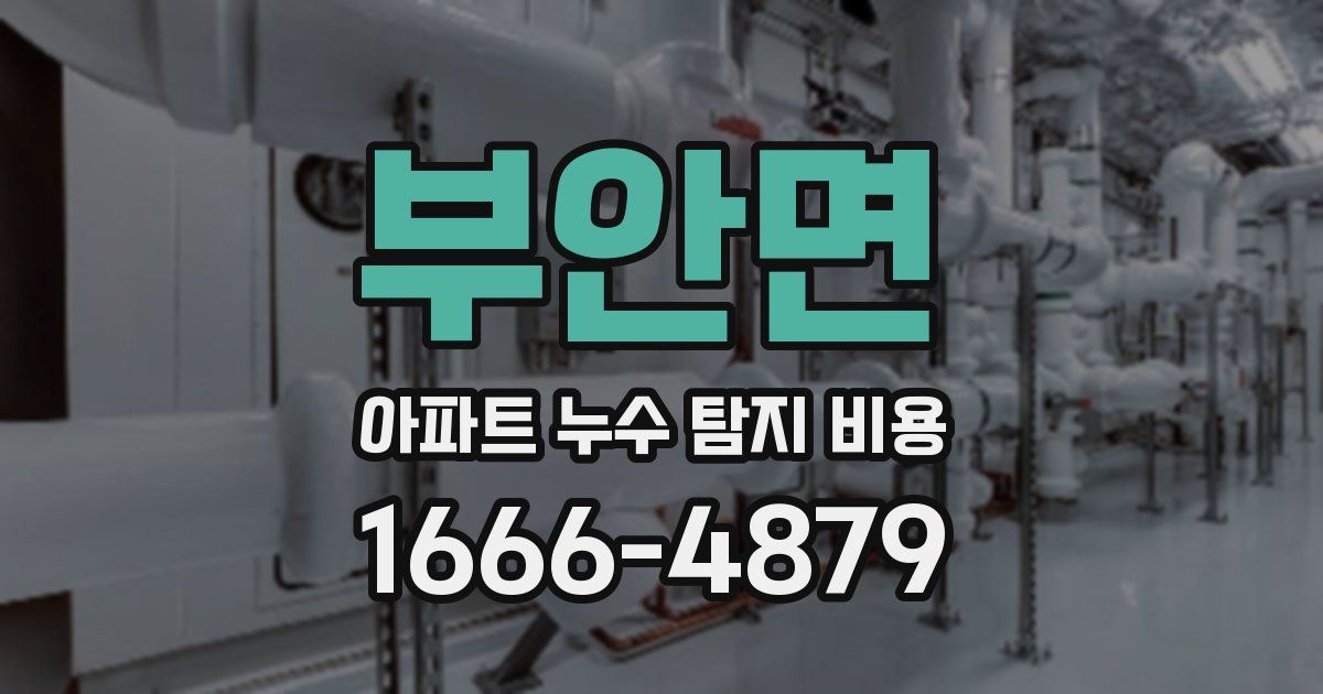 부안면 아파트 누수 탐지 비용