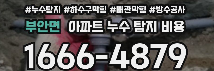 부안면 아파트 누수 탐지 비용