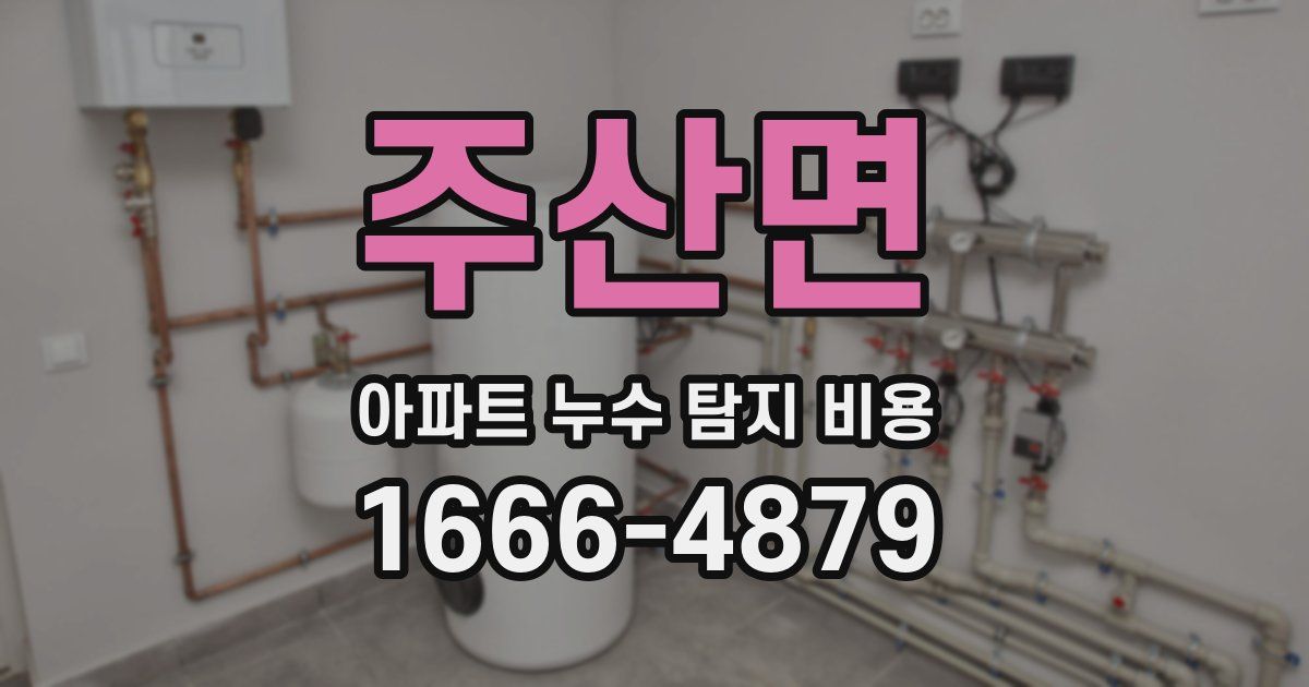 주산면 아파트 누수 탐지 비용