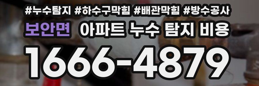 보안면 아파트 누수 탐지 비용