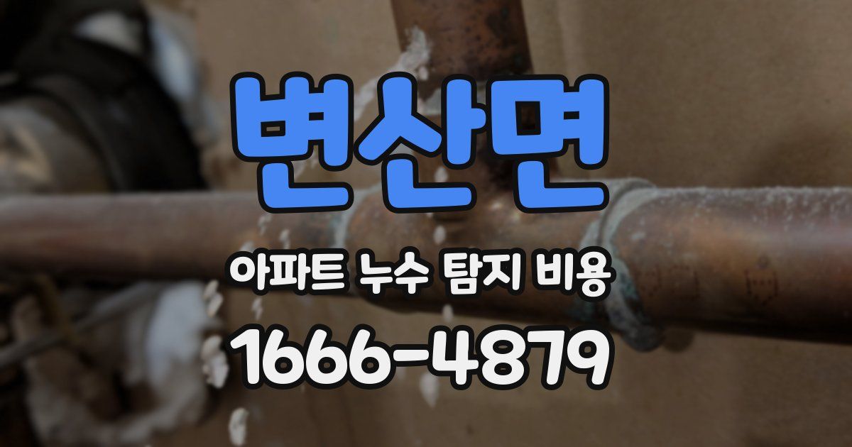 변산면 아파트 누수 탐지 비용