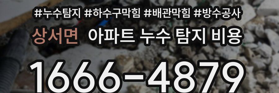 상서면 아파트 누수 탐지 비용