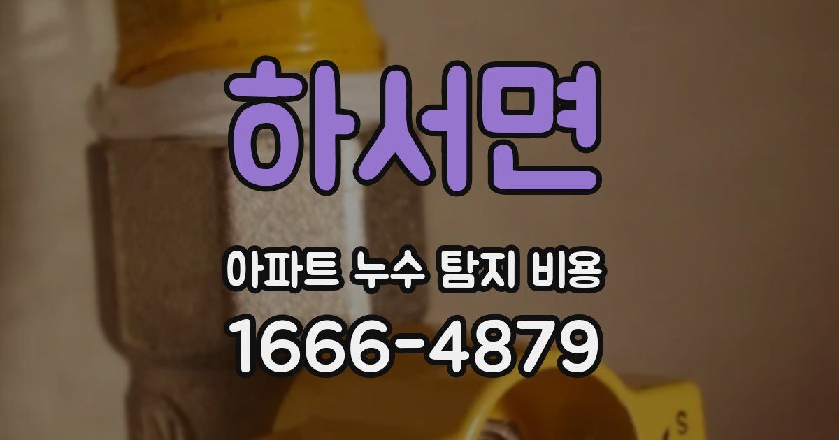 하서면 아파트 누수 탐지 비용
