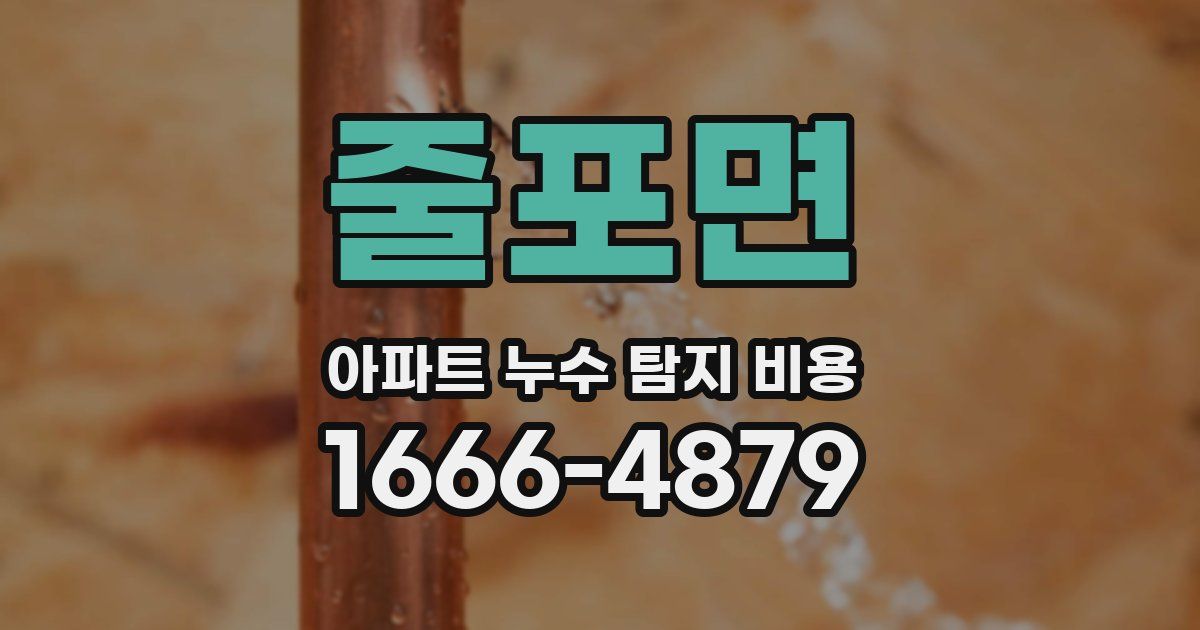 줄포면 아파트 누수 탐지 비용