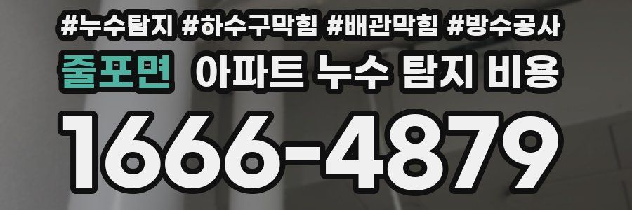 줄포면 아파트 누수 탐지 비용