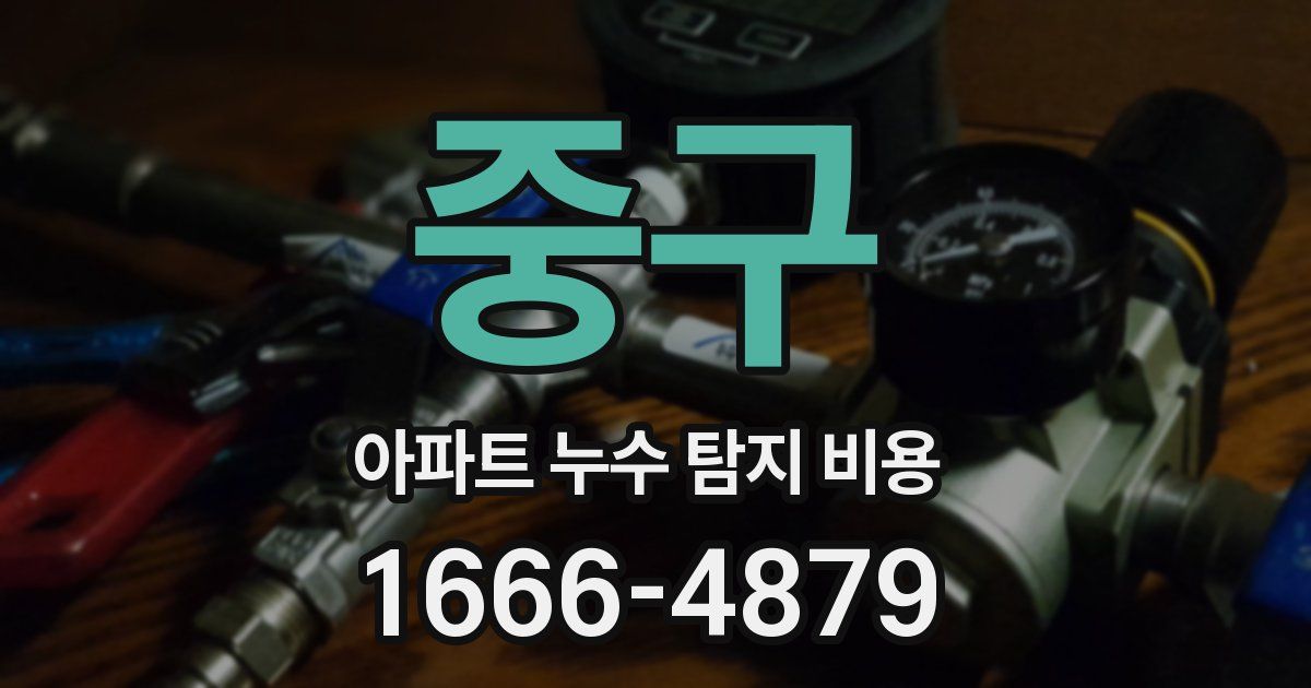 중구 아파트 누수 탐지 비용