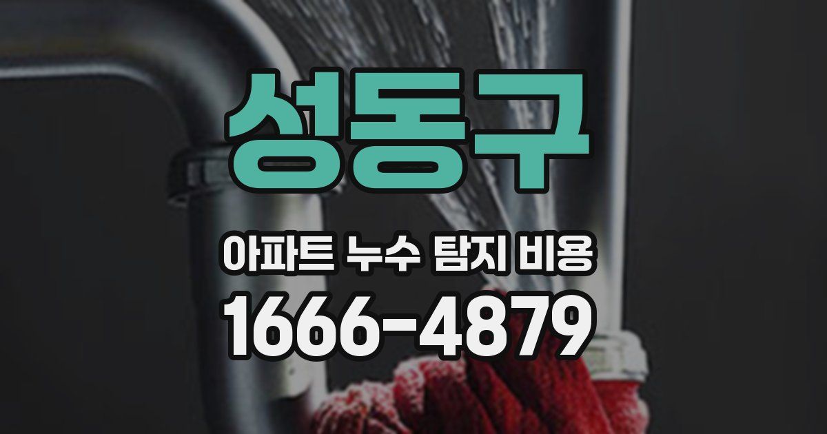 성동구 아파트 누수 탐지 비용