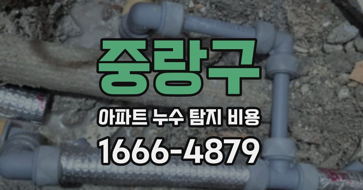 중랑구 아파트 누수 탐지 비용