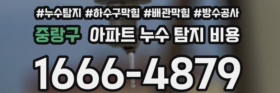 중랑구 아파트 누수 탐지 비용