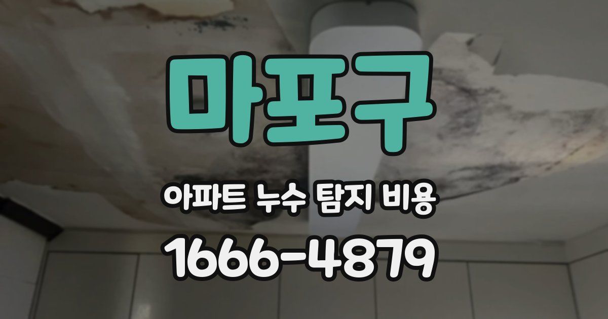 마포구 아파트 누수 탐지 비용